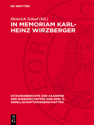 cover image of In memoriam Karl-Heinz Wirzberger